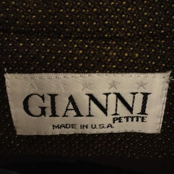 Gianni Brown Wool Blazer ~ Size 14Petite - Picture 5 of 7